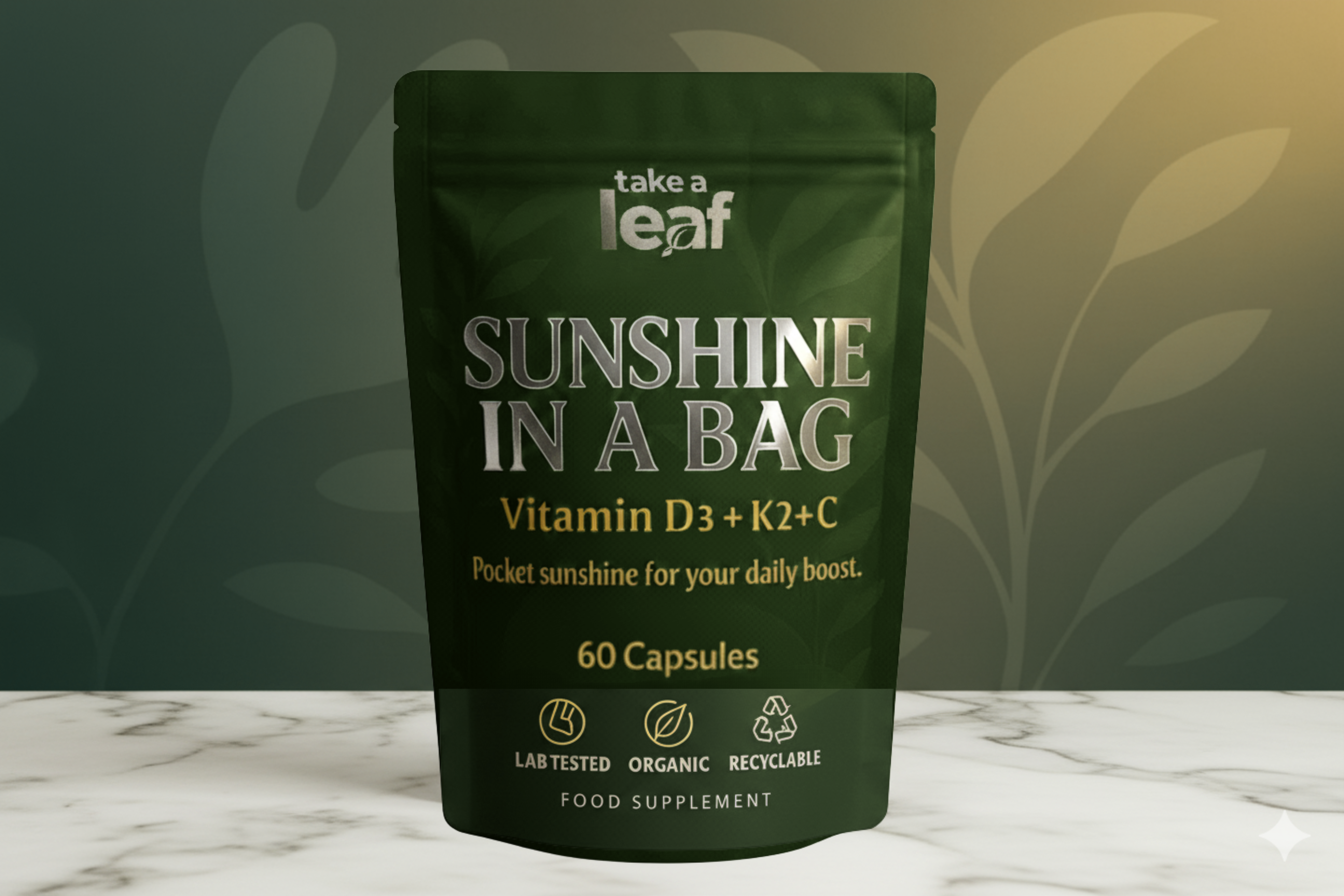 Sunshine in a Bag – Vitamin D3 + K2 + C